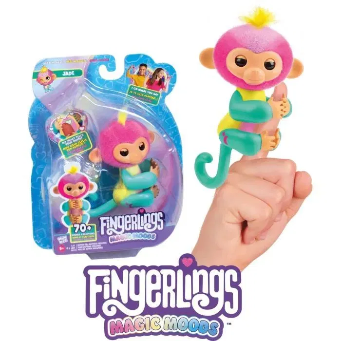 Lansay Fingerlings Magic Moods Jade - Jouet interactif pour enfant à partir de 5 ans avec éclairage cardiaque et 70 sons Lansay Fingerlings Magic Moods Jade - Jouet interactif pour enfant à partir de 5 ans avec éclairage cardiaque et 70 sons