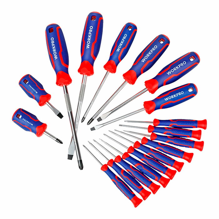 Jeu de tournevis Workpro Phillips Plate Torx 18 Pièces