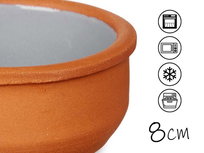 LA DEHESA Set de 10 caçaroles en terre cuite gris 8 cm