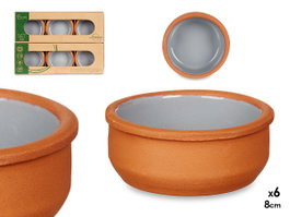 LA DEHESA Set de 10 caçaroles en terre cuite gris 8 cm