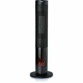 Domo Chauffage céramique effet feu de bois - 2000 W - Noir