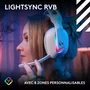 Logitech G Casque Gaming Sans Fil Astro A20 X avec Micro 48 kHz, Bluetooth, Lightsync RVB, Blanc - Technologie Lightspeed