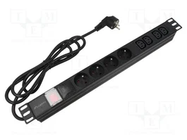 LANBERG Bloc PC parafoudre avec 4 prises C13, noir