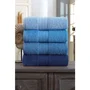 Ensemble de 4 serviettes à main en coton 100% - 50 x 85 cm - Couleur bleue - Confort optimal et grande absorption