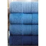 Ensemble de 4 serviettes à main en coton 100% - 50 x 85 cm - Couleur bleue - Confort optimal et grande absorption