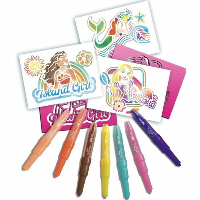 Lansay Blopens Disney Princess - Kit de dessin avec 7 pochoirs et feutres à souffler Lansay Blopens Disney Princess - Kit de dessin avec 7 pochoirs et feutres à souffler
