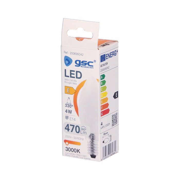 GSC Evolution Ampoule LED vela Serie Cristal 4W E14 3000K