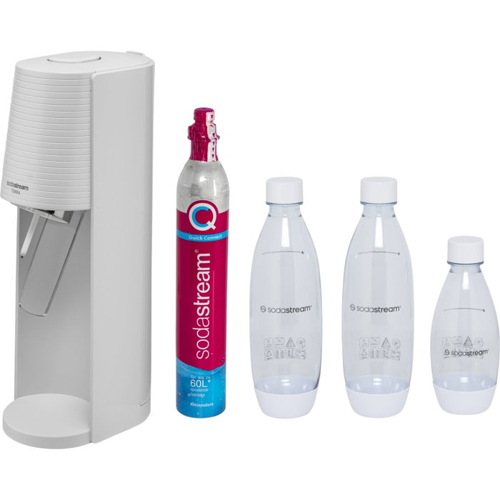 SodaStream Soda Maker Terra Megapack QC blanc avec 3 bouteilles