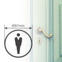 Hantums Symbole de toilettes adhésif homme Ø97mm