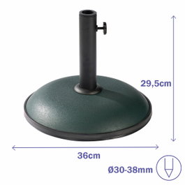 Marbueno Base de Parasol Ronde en Ciment Vert 11kg