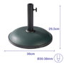 Marbueno Base pour Parasol Ronde Ciment 36x29,5 cm 11kg Vert Jardin Piscine Terrasse 10443