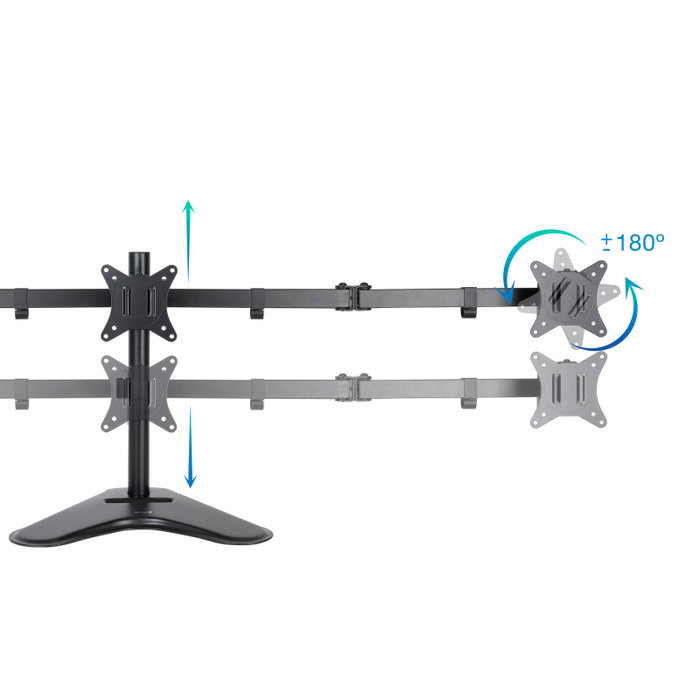 Tooq Support de Table pour 3 Écrans 17"-27" DB1704TN-B Pivotant Tooq Support de Table pour 3 Écrans 17"-27" DB1704TN-B Pivotant