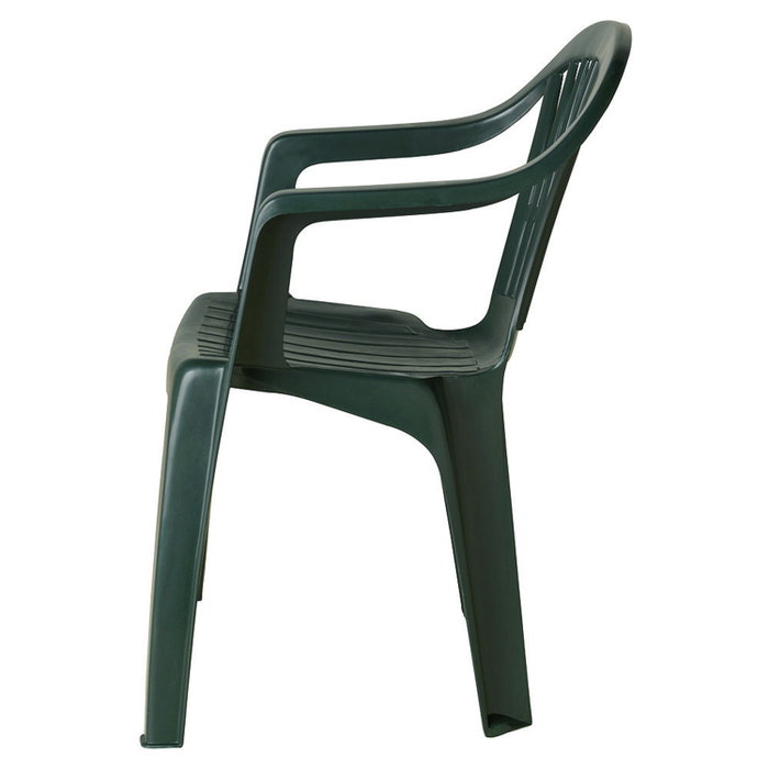 IPAE Chaise Monobloc Lyra en Résine, Dossier Bas, Vert