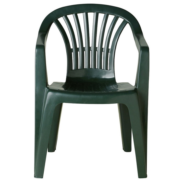 IPAE Chaise Monobloc Lyra en Résine, Dossier Bas, Vert