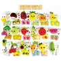 JEMINI Surprise Market - Lot de 18 Pochettes Surprises Éducatives avec Peluches Fruits/Légumes (10 cm), Stickers et Cartes Mémo pour Enfants