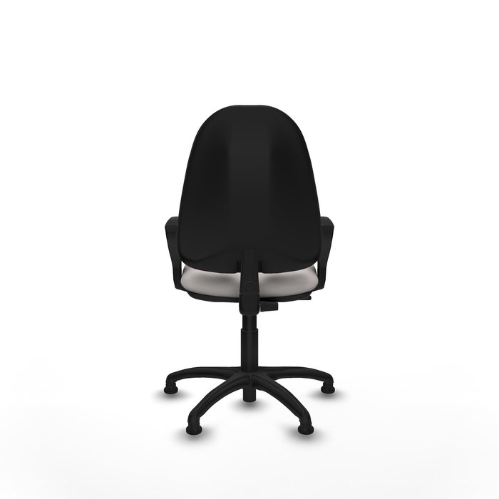 Chaise Algarra Contact permament de base Cuir écologique Blanc Structure polyamide noire Accoudoirs fixes Sans appui-tête Patins de chaises