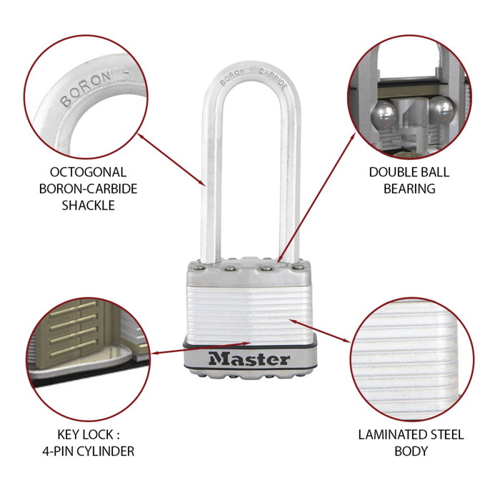 Master Lock Cadenas en acier laminé 45 mm Silver Master Lock Cadenas en acier laminé 45 mm Silver