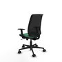 Chaise Alares Synchro 5 positions tissu Vert émeraude Maille Noir Base en nylon noir Accoudoir 1D Sans appui-tête Roulettes 65mm nylon