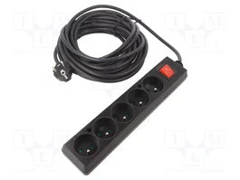 JONEX Rallonge réseau H03VV-F 10m 5 prises noir