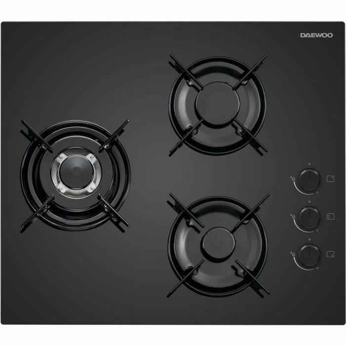 Daewoo BH6GKR21BNL Plaque de cuisson à gaz 3 foyers 60 cm Noir Daewoo BH6GKR21BNL Plaque de cuisson à gaz 3 foyers 60 cm Noir