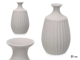 GIFTDECOR Vase en Céramique Gris à Col Étroit 34cm
