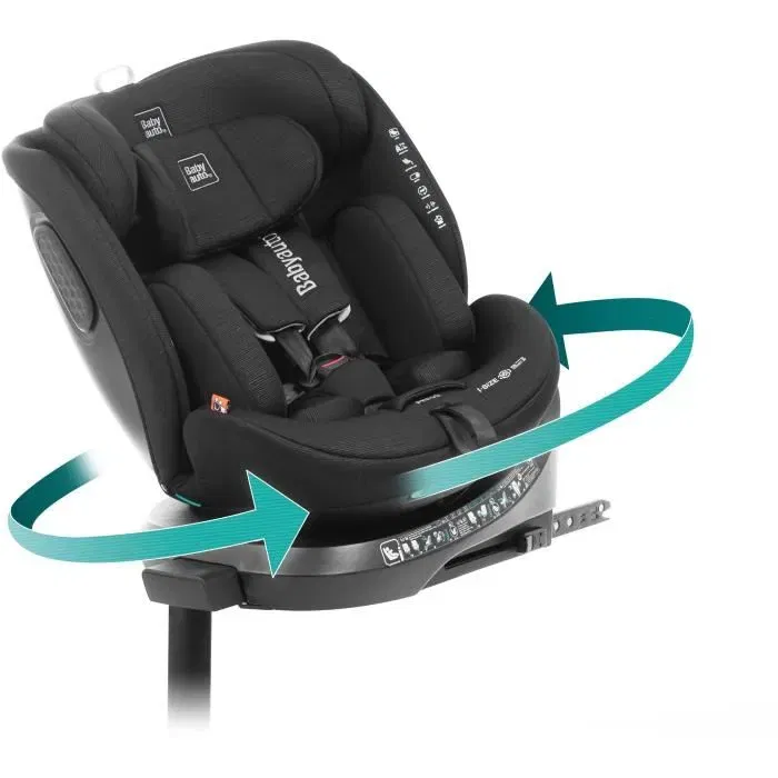 Babyauto Core Siège auto pivotant 360° Groupe 0/1/2/3 i-Size (40-150 cm) avec Isofix, réducteur et inclinaison - Noir