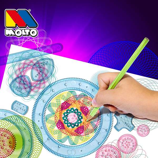 Molto - Set de dessin Molto Graphics avec 28 accessoires - 124 x 60 x 1 cm