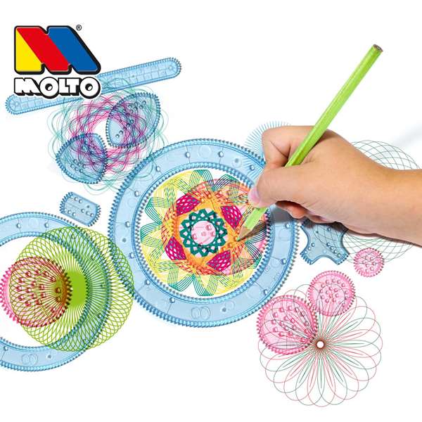 Molto - Set de dessin Molto Graphics avec 28 accessoires - 124 x 60 x 1 cm
