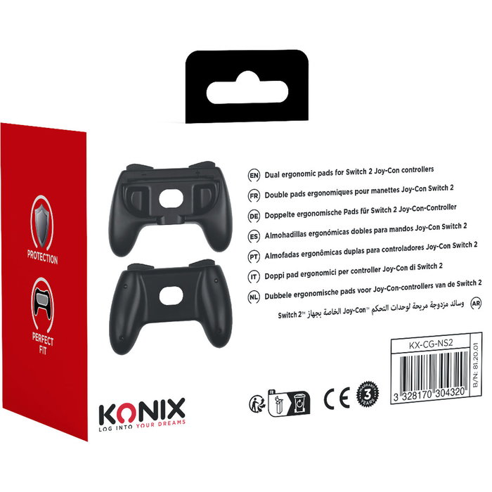 Konix Paire de supports Joy-Con - Forme de manette classique - Noir