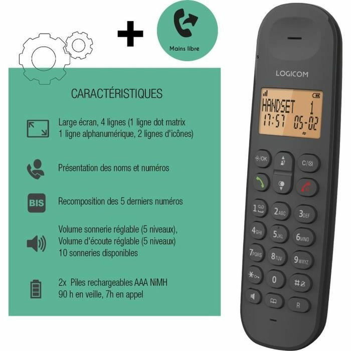 Logicom DECT ILOA 150 SOLO Noir