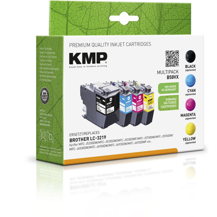 KMP B58VX Pack Promotionnel de Cartouches d'Encre Compatible avec Brother LC-3219VALDR (4 unités)