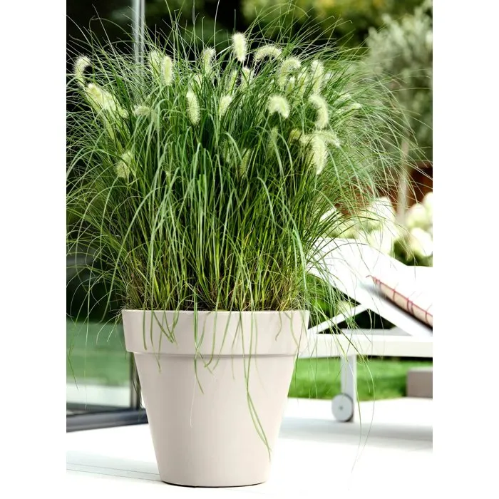ELHO Pot de fleurs Pure Rond 40 Blanc Ø 39 x H 36 cm en plastique 100% recyclé résistant UV et froid jusqu'à -40°C pour intérieur et jardin ELHO Pot de fleurs Pure Rond 40 Blanc Ø 39 x H 36 cm en plastique 100% recyclé résistant UV et froid jusqu'à -40°C pour intérieur et jardin