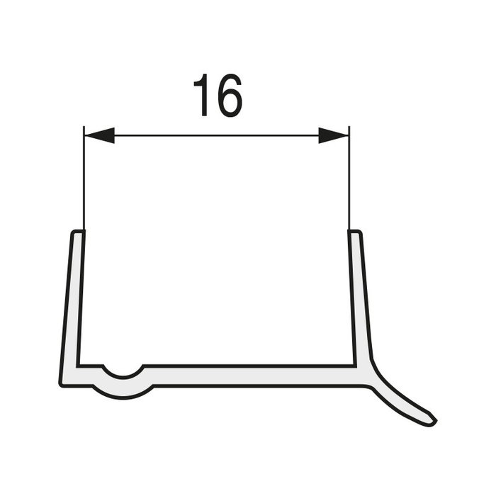 HERRAJES ALK Protector de Zócalo Transparente Espesor 16mm Longueur 3,6m Pour Tablero de 16mm - Lot de 10