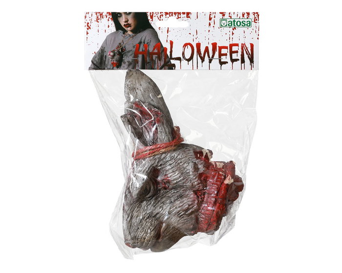 Collier Terrifiant avec Tête de Lapin Ensanglantée 47 cm - Accessoire de Déguisement Horreur, Zombie