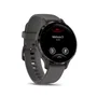 Garmin Montre Connectée GPS Venu 3S 30.4mm (1.2") Acier Gray, Boîtier et Bracelet Silicone Gris Foncé - Coach Santé et Fitness, Autonomie 14 Jours