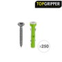 WOLFPACK LINEA PROFESIONAL Seau de chevilles Topgripper bimatériau Ø 6 mm avec vis, 250 pièces