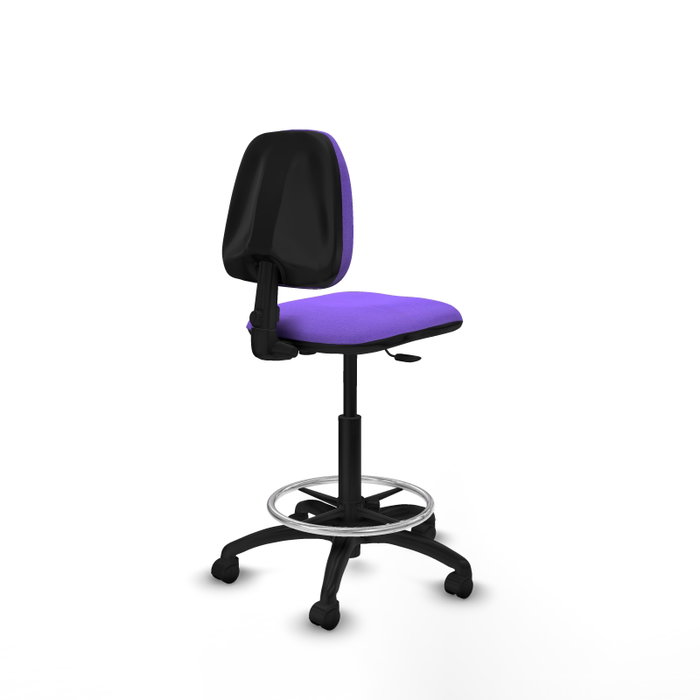 PIQUERAS Y CRESPO Tabouret de bureau Isso Contact violet avec structure polyamide noire