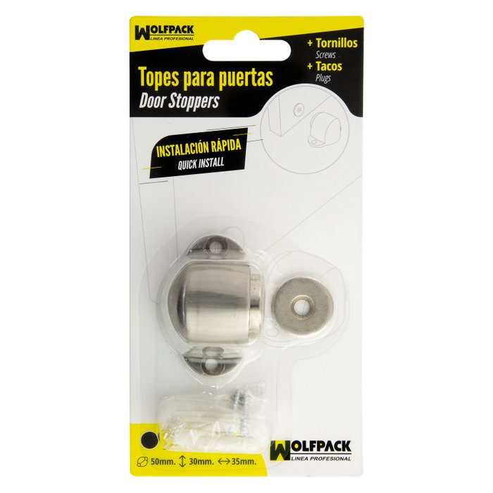 WOLFPACK LINEA PROFESIONAL Tope de porte magnétique extra-fort en acier inoxydable