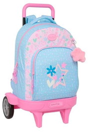 Safta Smile Blackfit8 Sac à dos à roulettes grand format compact et extensible 33 x 45 x 22 cm, recommandé à partir de 3 ans