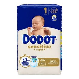 Dodot Pañal Infantil Sensitive Talla 1 2-5 kg 58 Unidades