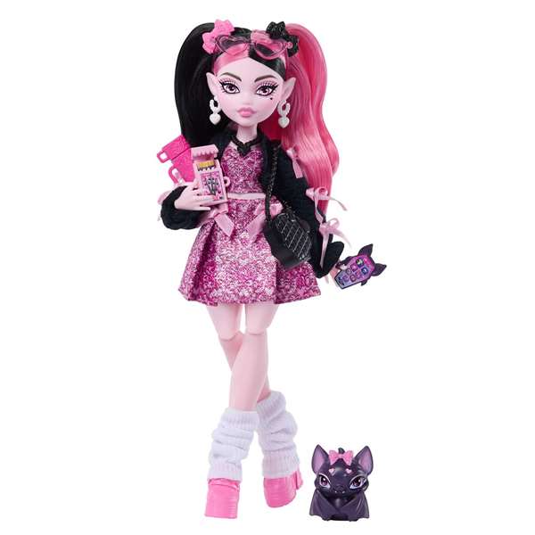 Mattel Monster High Draculaura - Poupée avec accessoires - Dimensions 12x8x8 cm - Pour enfants dès 3 ans