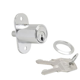 WOLFPACK LINEA PROFESIONAL Serrure à poussoir pour porte coulissante, chromée, 147/27 mm
