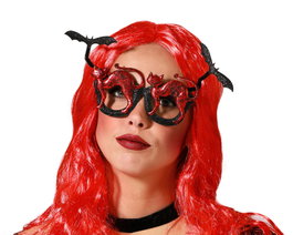 Atosa Lunettes Halloween Rouges et Noires pour Femme Adulte