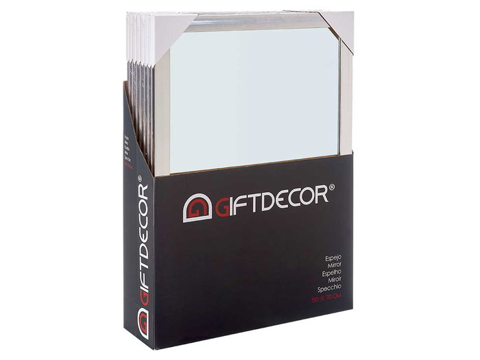 Giftdecor Miroir Argent 50 x 70 cm Cristal et Plastique (Set de 8) Giftdecor Miroir Argent 50 x 70 cm Cristal et Plastique (Set de 8)