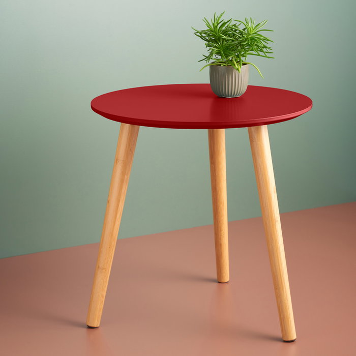Day Table Auxiliaire Ronde Rouge Ocre
