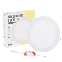 BX3 LIGHT Plaque LED circulaire 20W, 1600 lm, 6000K blanc froid, 40000 h, format empotrable/surface, référence BX3-RDP15-20W-CW