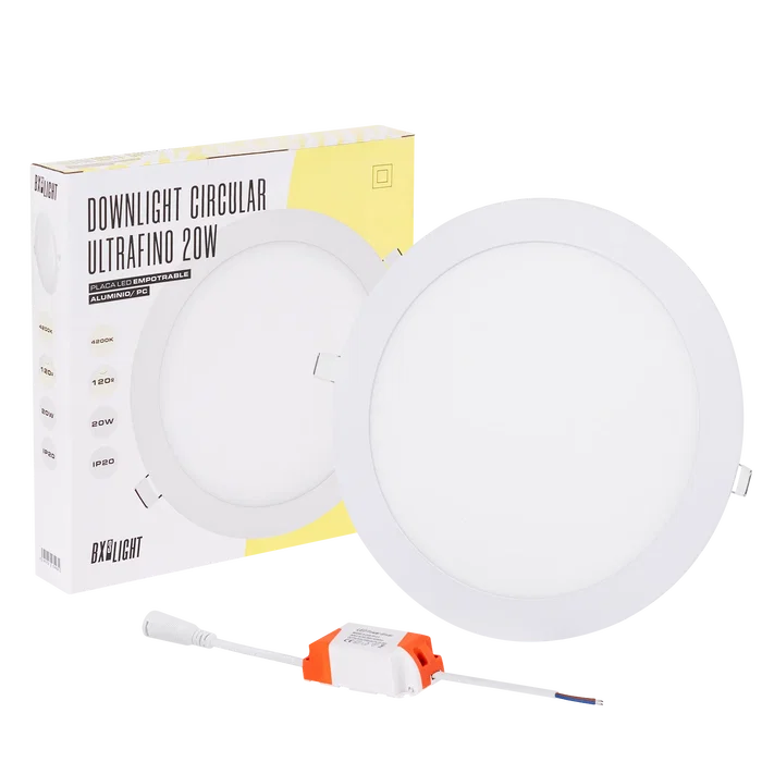 BX3 LIGHT Plaque LED circulaire 20W, 1600 lm, 6000K blanc froid, 40000 h, format empotrable/surface, référence BX3-RDP15-20W-CW