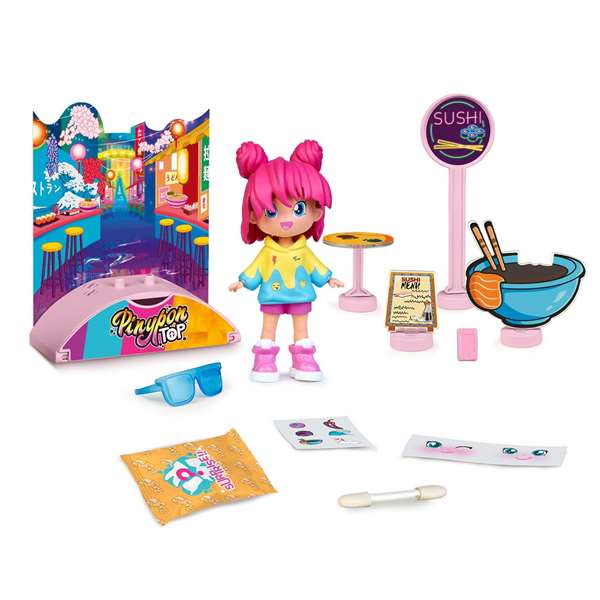 Famosa Pinypon Top Foodie - Figurine articulée avec bras et jambes articulés et double visage - Modèles assortis