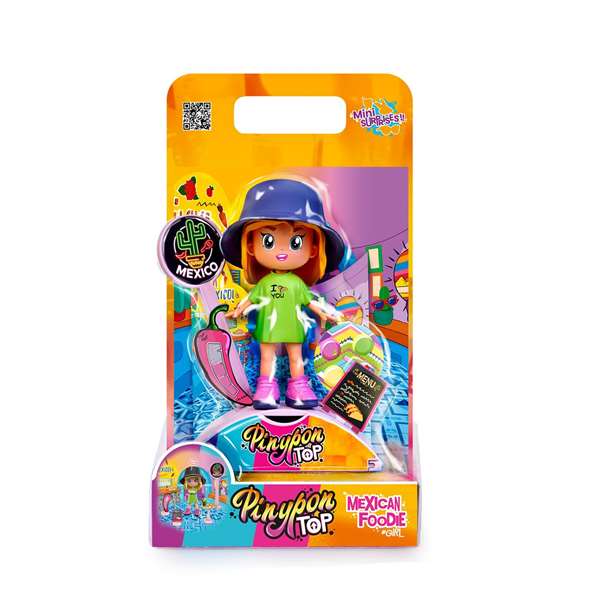 Famosa Pinypon Top Foodie - Figurine articulée avec bras et jambes articulés et double visage - Modèles assortis