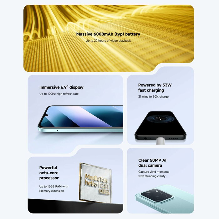 Smartphone Xiaomi POCO C85 6,9" Octa Core 8 GB RAM 256 GB Noir